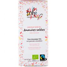 Tohi - Tablette chocolat noir 74% cacao bio aux amandes salées 70g - Tohi