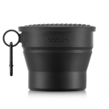 Gobelet de voyage - BODUM - Bistro rétractable avec couvercle et mousqueton, 0.3 l, noir - 21 à 30 cl