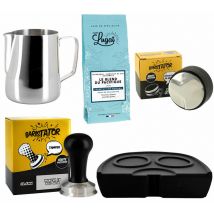 Baristator - Pack Barista BARISTATOR : tamper, répartiteur, pichet à lait, tapis de tassage et 250 g de café en grain