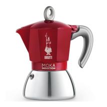 Bialetti Moka Pot Moka Induction in Red - 6 cups