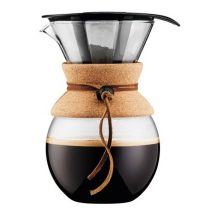 Bodum Pour Over filter coffee maker in cork and leather - 8 cups