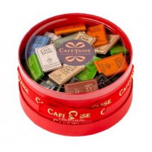 Boîte Chapeau Fermée Rouge 100 Mini-tablettes 14 Goûts - Café-tasse