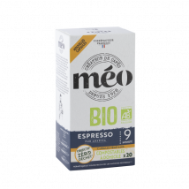 Cafés Méo - 20 Capsules Espresso Bio - Nespresso compatibles - CAFES MEO