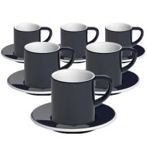 6 Tasses et sous-tasses Espresso Bond 8 cl Denim - Loveramics - 7 à 10 cl