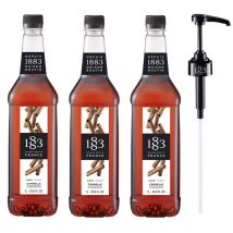 Sirop Pour Professionnel Cannelle - Bouteille Plastique - 3 X 1l + Pompe Doseuse 1883 Routin
