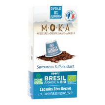 10 Capsules Brésil Bio compostables Home Compost compatibles Nespresso - MOKA - Brésil