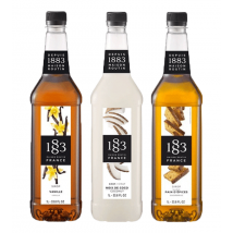 1883 - Maison Routin - Lot de 3 Sirops professionnels 1883 Routin Vanille - Coco - Pain d'Epices - Bouteille Plastique - 3x1L