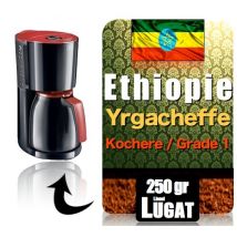 Cafés Lugat - Ground coffee for filter coffee machines: - Yrgacheffe Kochere (Grade 1) Ethiopia - 250g - Lionel Lugat - Roasted by our roasters!