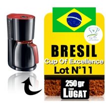 Cafés Lugat - Ground coffee for filter coffee machines: - Cup of Excellence 2013 Lot n°11 Brazil São Francisco de Assis - 250 g - Lion - Exceptional 