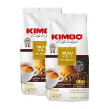 2 x 1 kg - Café en grain - Aroma Gold 100% Arabica - KIMBO - Café de Grandes Marques