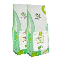 2 x 250 g - Pack - Café en grain - Français et Bio - GREEN LION COFFEE - Sélection Verte (Bio)