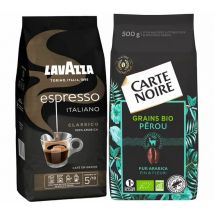 Lavazza - 1 kg - Cafés en grain Espresso Italiano/Pérou Bio - Lavazza-Carte Noire
