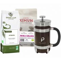 Green Lion Coffee - Pack découverte écologie - Cafés en grain bio + Cafetière à piston