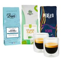 Pack Découverte 3 X 250 G Café Moulu Avec Lot De 2 Verres – Maxicoffee