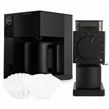 Fellow - Cafetière filtre Aiden Precision Noire avec filtres à café + Moulin à café Ode FELLOW - Programmable (Timer)