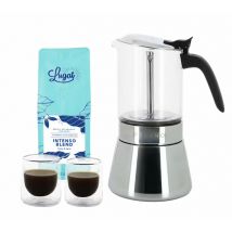 Pylano - PYLANO Kiara Stainless Steel Moka Pot - 9 Cups + Free Coffee and Gift