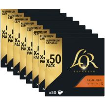 400 capsules professionnelles Delizioso compatibles Nespresso - L'OR ESPRESSO - Sélection Rouge (Italien)