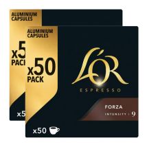 100 capsules Forza compatibles Nespresso* Original - L'OR ESPRESSO - Sélection Rouge (Italien)