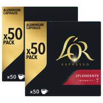100 capsules professionnelles Splendente compatibles Nespresso - L'OR ESPRESSO - Sélection Violet (Grandes Marques)