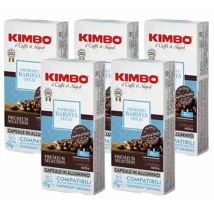 50 capsules compatibles Nespresso Espresso barista décaféiné - KIMBO - Sélection Rouge (Italien)