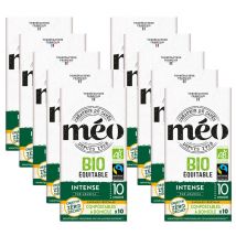 100 capsules compatibles Nespresso* Original compostables professionnelles Max Havelaar Intense Bio - CAFES MEO - Sélection Verte (Bio)