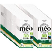 400 capsules compatibles Nespresso* Original compostables professionnelles Bio Max Havelaar Intense - CAFES MEO - Sélection Verte (Bio)