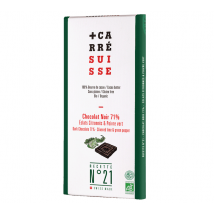 Carré Suisse - Tablette chocolat noir 71% éclats citronnés & poivre vert N°21 - CARRÉ SUISSE