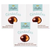 Dolfin - X3 boîtes de billes de céréales enrobées de chocolat noir - DOLFIN