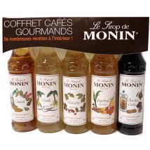 Monin Mini Syrup Bottles in Gourmet Coffee Set - 5 x 5cl - Manufactured in France