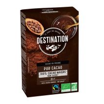 Destination - Pur Cacao Maigre 10-12%MG sans sucre Bio et Commerce Equitable 250g - Destination