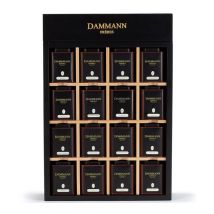 Dammann Frères - Coffret My little boutique - présentoir en bois garnis de 16 mini boîtes de 30 g et 1 infuseur - DAMMANN FRÈRES