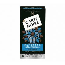 Carte Noire - 10 Capsules compatibles Nespresso - Espresso Décaféiné - CARTE NOIRE