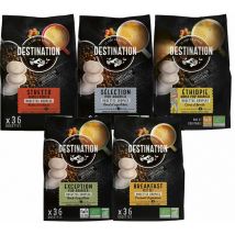 Destination discovery pack : Organic coffee pods for Senseo (5 x 36) - Discovery pack