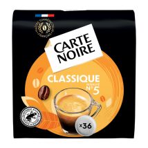 36 dosettes souples n°5 Café Classic - CARTE NOIRE - Dosette compatible Senseo
