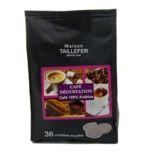 Maison Taillefer Dégustation 100% Arabica coffee soft pods for Senseo x 36 - Made in France