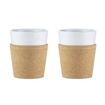 Bodum Bistro porcelain and cork cups (2x300ml) - Simple wall
