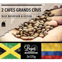 Set of 2 Grand Crus coffees (universal grind): Geisha/Blue Mountain - 2x125g - Cafés Lugat - Exceptional coffee