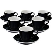 6 Tasses Espresso et sous-tasses Egg Black Loveramics - 8 cl - 7 à 10 cl