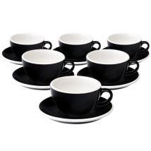 Loveramics - 6 Tasses Cappuccino et sous-tasses Egg 20 cl Black - Loveramics
