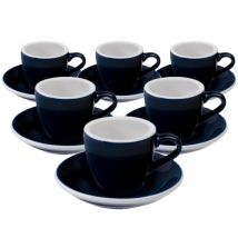 Tasses - LOVERAMICS - espresso et sous-tasses Egg Denim 8cl x6 - 7 à 10 cl