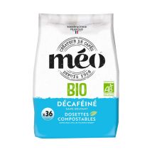 36 dosettes souples Décaféiné Bio - CAFES MEO - Dosette compatible Senseo