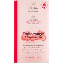 Dolfin Dark Chocolate Bar with Red Berries & Flax Seeds - 70g