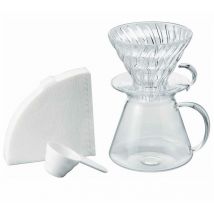 Hario V60 Kit with Dripper, Carafe, Paper Filter and Measuring Spoon