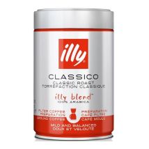 Illy Classico Ground Coffee (for filter coffee) - 250g tin - Big Brand Coffees