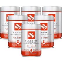 Illy Classico Ground Coffee (for drip filter coffee) - 6 x 250g tin - Big Brand Coffees,Discovery Pack