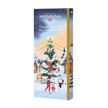 Monbana Milk Chocolate Bar with Guérande Sea Salt - Christmas - 80g - Manufactured in France