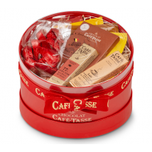 Assortiment Chocolats - Boite à chapeaux rouge - Café-Tasse - Chocolat de Pâques