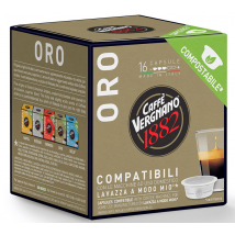 Caffè Vergnano - 16 Capsules compostables compatibles A Modo Mio Lavazza Oro - CAFFE VERGNANO - Biodégradables / Compostables