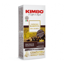 10 capsules compatibles Nespresso Espresso Barista 100% Arabica - KIMBO - Sélection Rouge (Italien)