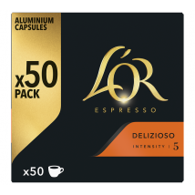 L'Or Espresso - 50 Nespresso* Original Compatible Capsules Delizioso – L'OR ESPRESSO - Single capsules